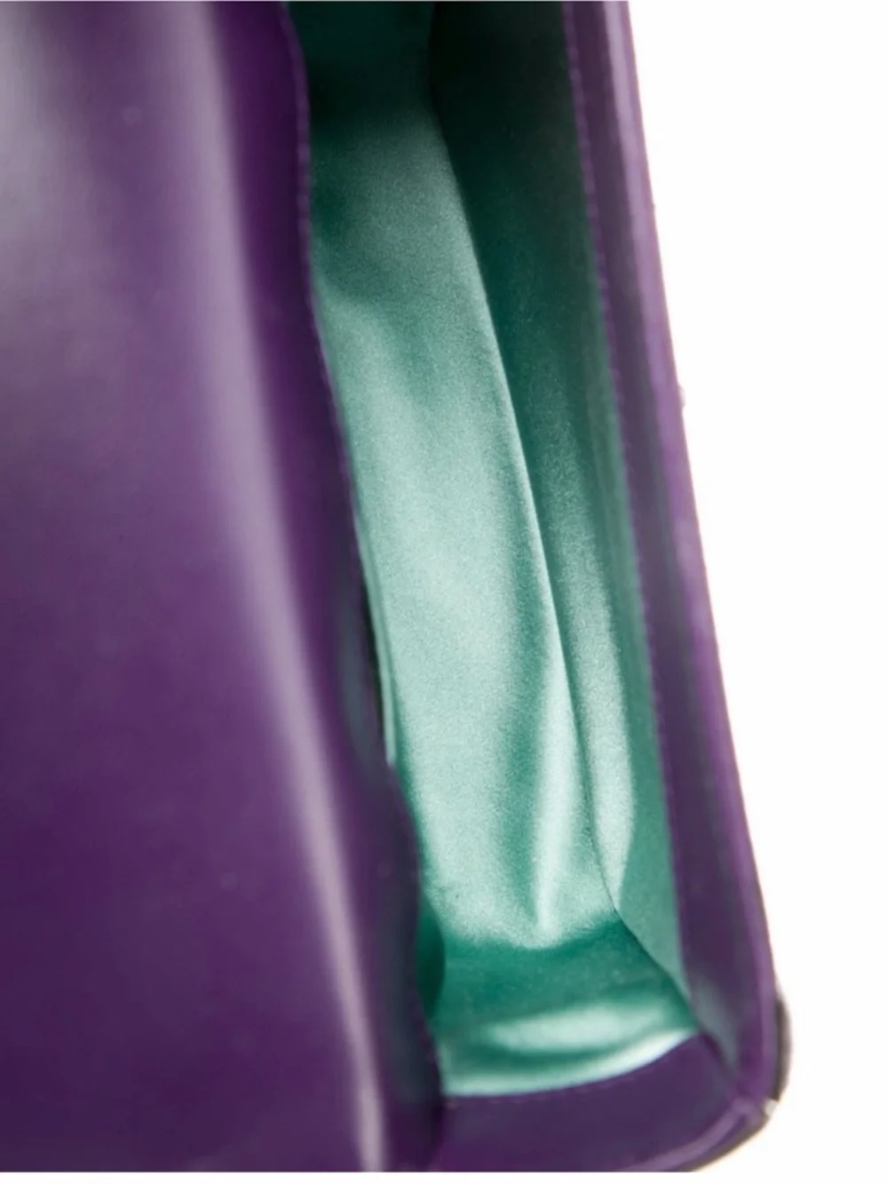 Jimmy Choo Purple Satin & Snakeskin Trim Crossbody Bag - Picture 2 of 5